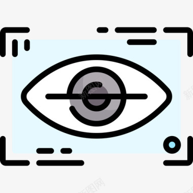 眼睛扫描仪未来技术13线性彩色图标图标
