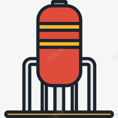 油箱工厂19线性颜色图标图标