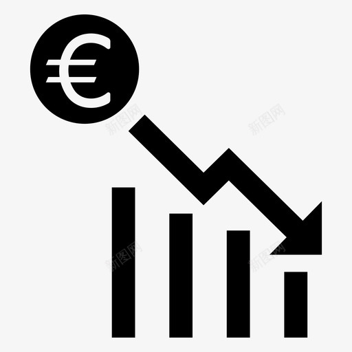 欧元衰退减少图表失败进程图标svg_新图网 https://ixintu.com 下降图 亏损收益 减少图表 失败进程 欧元衰退