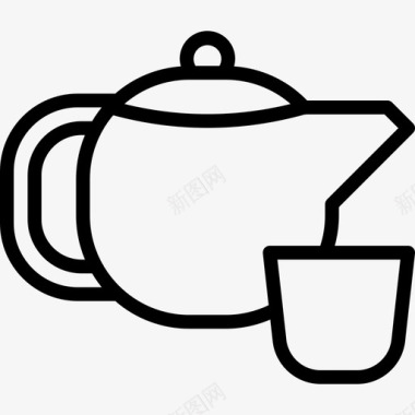 茶饮料6线性图标图标