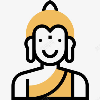 佛陀印度教神2黄影图标图标