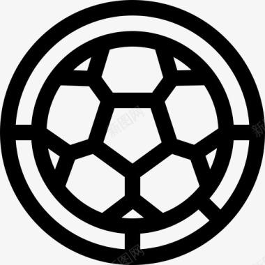 哥伦比亚足球比赛3直线图标图标
