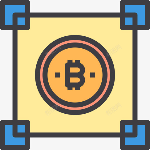 区块链加密货币和比特币4线性颜色图标svg_新图网 https://ixintu.com 加密货币和比特币4 区块链 线性颜色