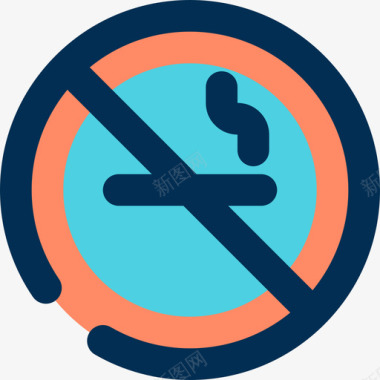 禁止吸烟gps导航3线性颜色图标图标