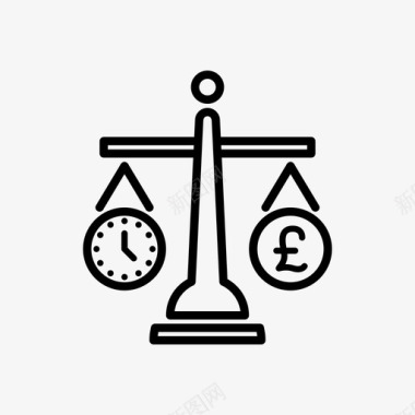平衡时间业务投资英镑图标图标