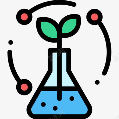 生物学生物学2线性颜色图标图标