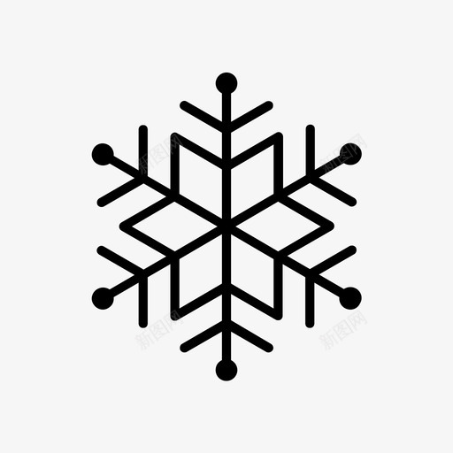 雪花寒冷天气图标svg_新图网 https://ixintu.com 天气 寒冷 雪花