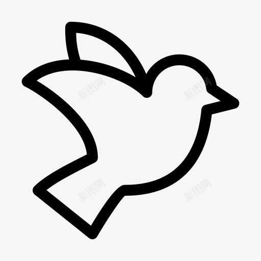 鸽子小鸟飞翔图标svg_新图网 https://ixintu.com 和平 小鸟 飞翔 鸽子