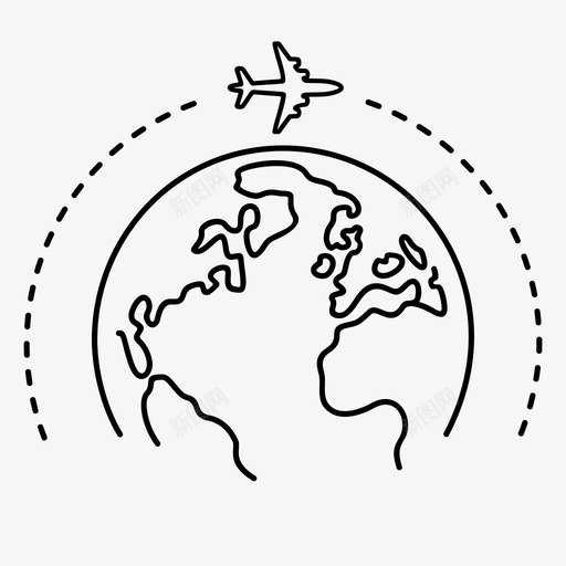 飞机环球飞行地球旅游图标svg_新图网 https://ixintu.com 地球 旅游 旅行 飞机环球飞行