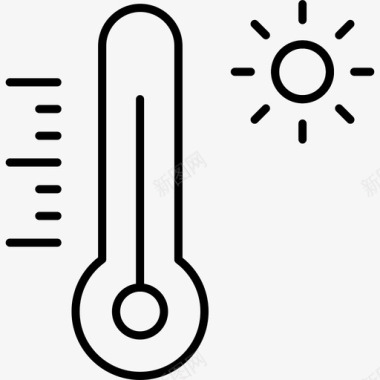 温度计日热图标图标