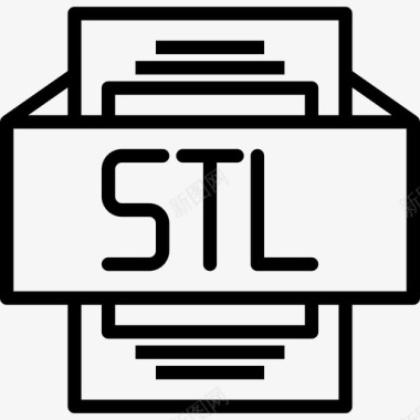 Stl文件类型3线性图标图标