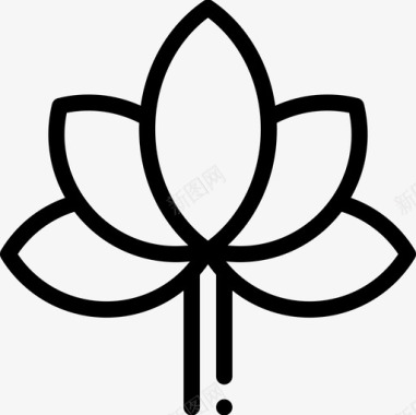 莲花瑜伽和正念4线性图标图标