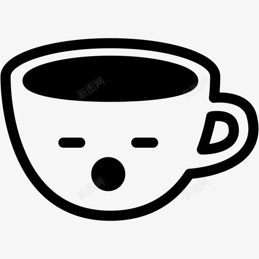 睡觉一杯咖啡表情图标svg_新图网 https://ixintu.com 一杯咖啡 咖啡表情线 情绪 感觉 睡觉 表情