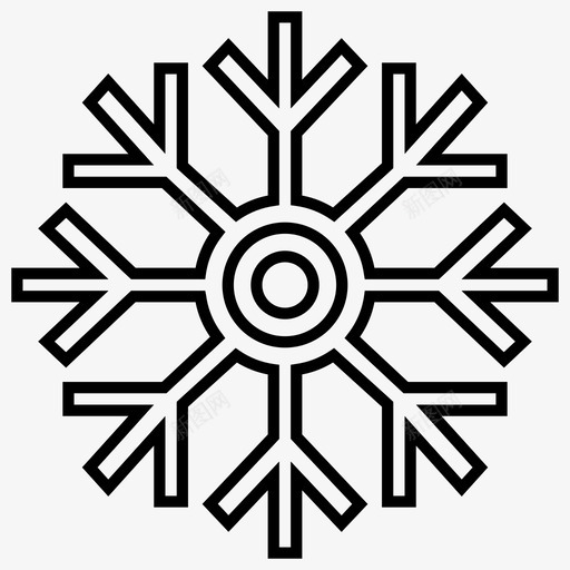 雪花圣诞节冬天的标志图标svg_新图网 https://ixintu.com 冬天的标志 圣诞节 圣诞节的轮廓 雪花