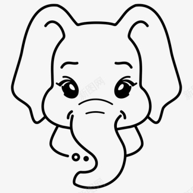 大象动物婴儿图标图标