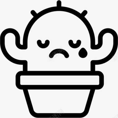 哭仙人掌表情图标图标