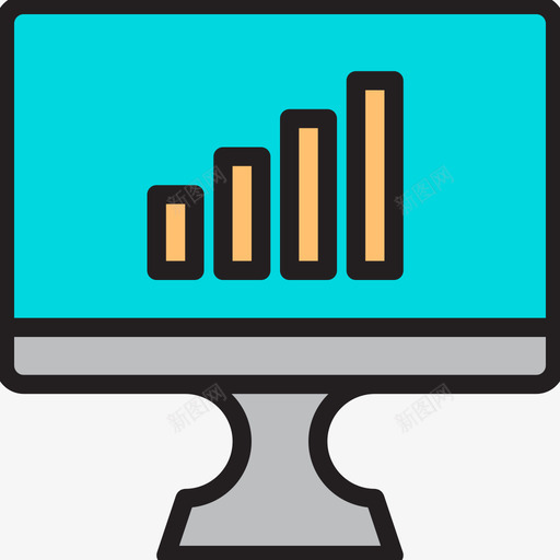 Wifi电脑显示屏线性彩色图标svg_新图网 https://ixintu.com Wifi 电脑显示屏 线性彩色