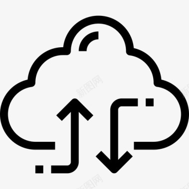 云网络和数据库5线性图标图标