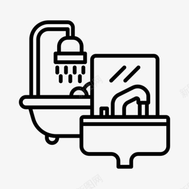 浴室工具电器家用电器图标图标