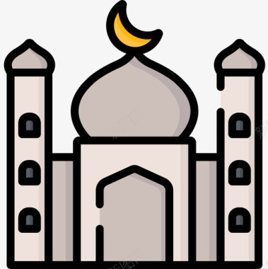 清真寺精神11线条色彩图标图标
