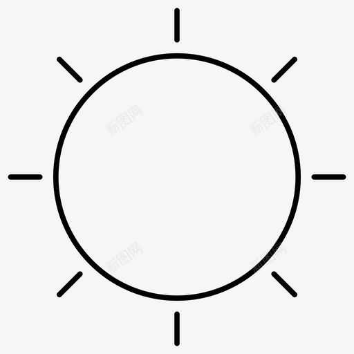 太阳天气轮廓图标svg_新图网 https://ixintu.com 天气轮廓图标 太阳