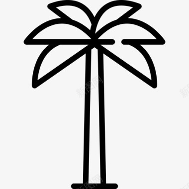 棕榈树夏季10线形图标图标