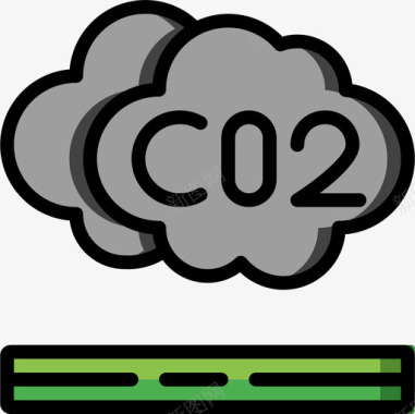 二氧化碳自然灾害13线状颜色图标图标