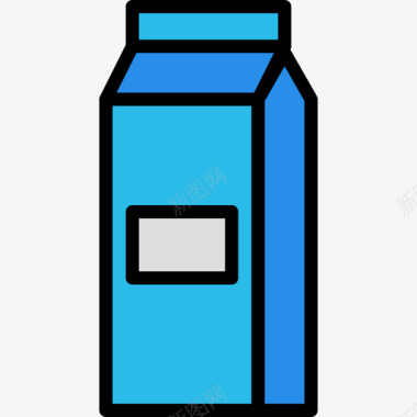 牛奶食品87线性颜色图标图标