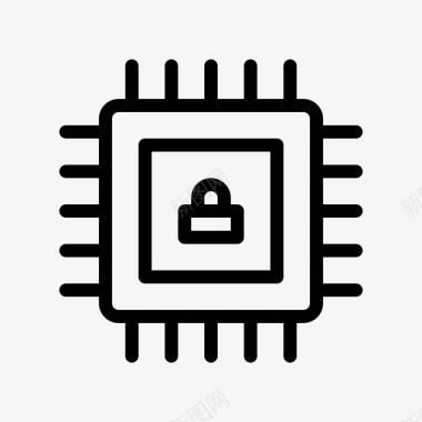 锁定芯片设备硬件图标图标