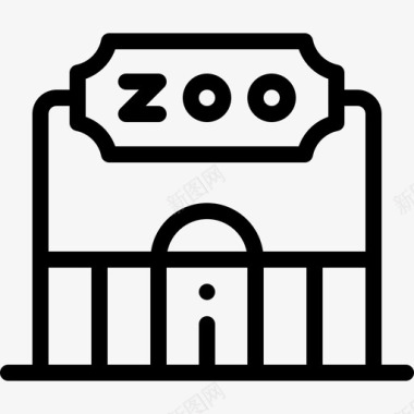 动物园动物园6直线图标图标