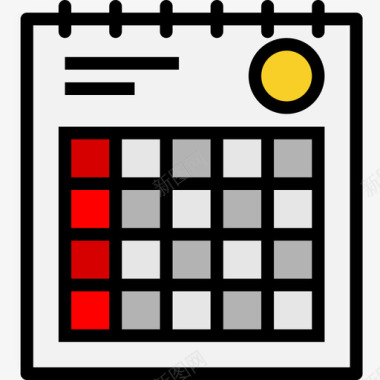 日历商业图表和图表2线颜色图标图标