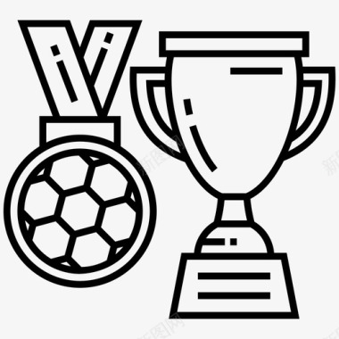 奖牌和奖杯足球冠军足球奖牌图标图标