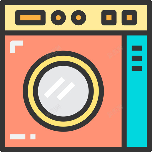 洗衣机家用9线性颜色图标svg_新图网 https://ixintu.com 家用9 洗衣机 线性颜色