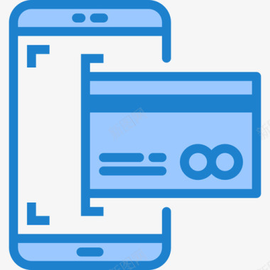 信用卡智能手机应用程序6蓝色图标图标