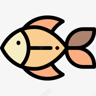 鱼宠物店27线性颜色图标图标