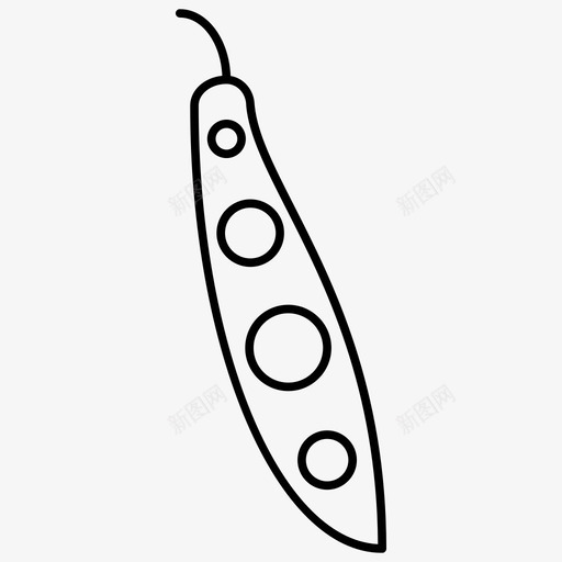 豌豆食物2轮廓图标svg_新图网 https://ixintu.com 豌豆 食物2轮廓图标