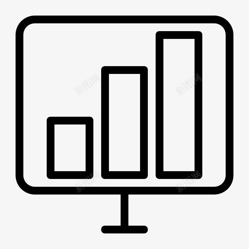 统计图表计算机图标svg_新图网 https://ixintu.com 商务和办公2 图表 显示器 桌面 统计 计算机