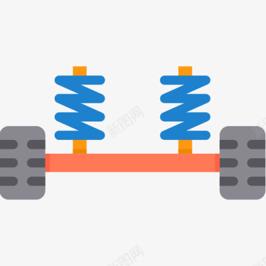 悬架汽车维修21扁平图标图标