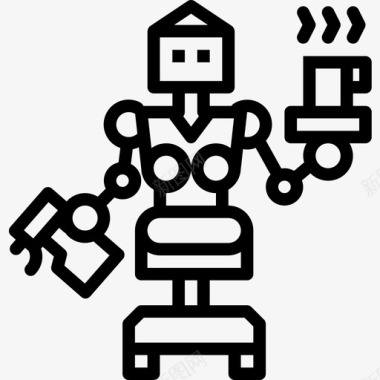 机器人ai4线性图标图标