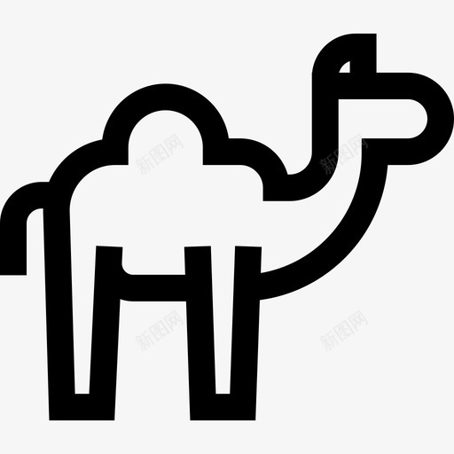 骆驼沙漠3直线型图标svg_新图网 https://ixintu.com 沙漠3 直线型 骆驼