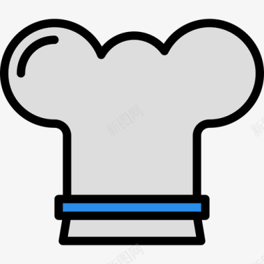 厨师帽食物87线性颜色图标图标