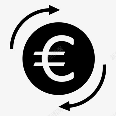欧元营业额现金硬币图标图标