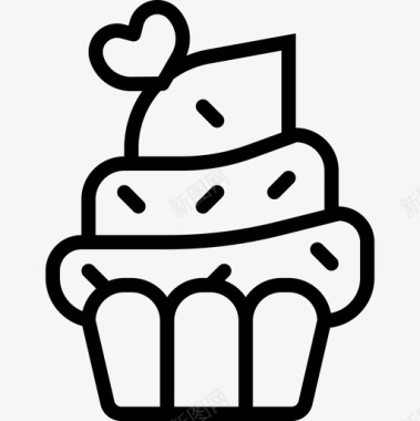 纸杯蛋糕婚礼119直系图标图标