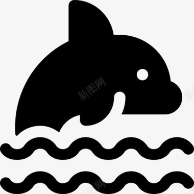 海豚热带6填充图标图标
