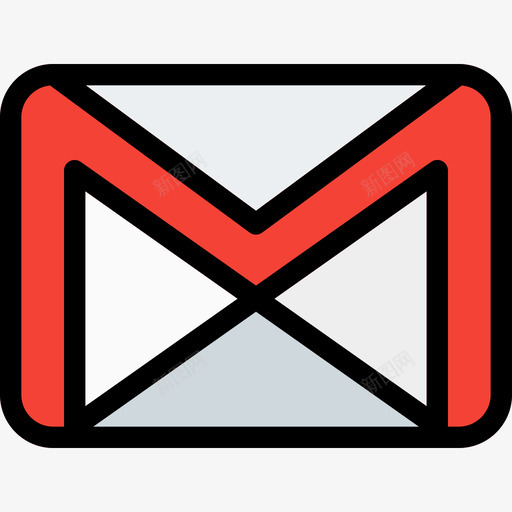 Gmail徽标和品牌2线性颜色图标svg_新图网 https://ixintu.com Gmail 徽标和品牌2 线性颜色