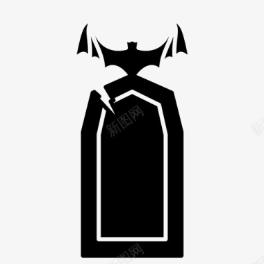 恐怖蝙蝠墓碑图标图标