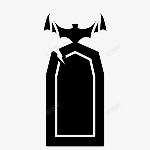 恐怖蝙蝠墓碑图标svg_新图网 https://ixintu.com 万圣节 墓碑 恐怖 恐怖的镜子 蝙蝠
