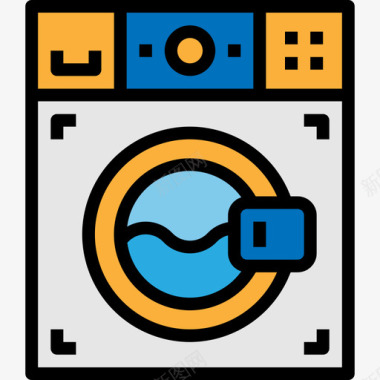 洗衣机酒店服务21原色图标图标