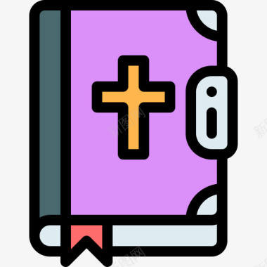 圣经万圣节76线性颜色图标图标