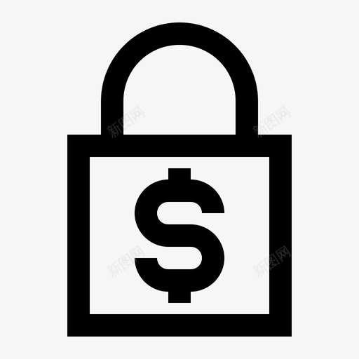 货币安全美元金融图标svg_新图网 https://ixintu.com 安全 挂锁 美元 财务概要 货币安全 金融 锁
